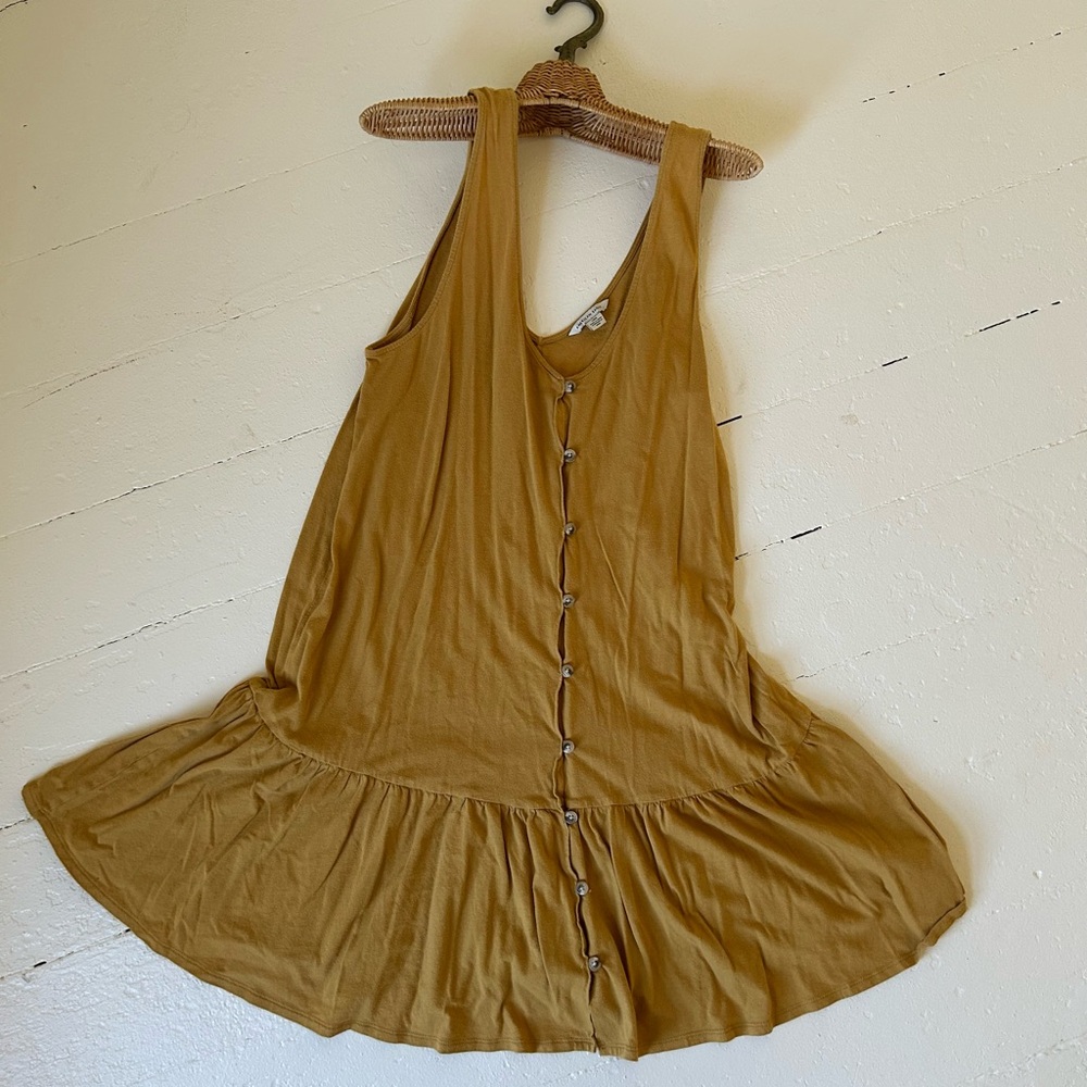 America Eagle Mustard Button-Down Dress